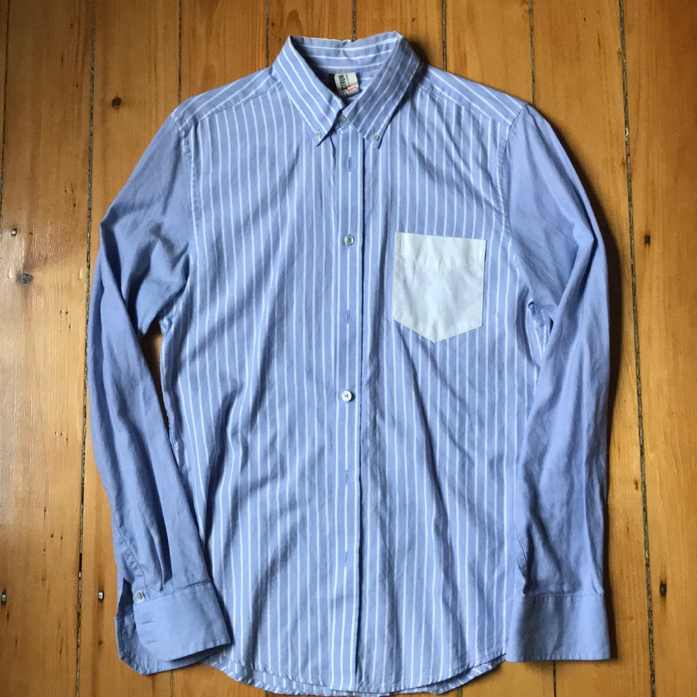 Men’s color blocked dress shirt